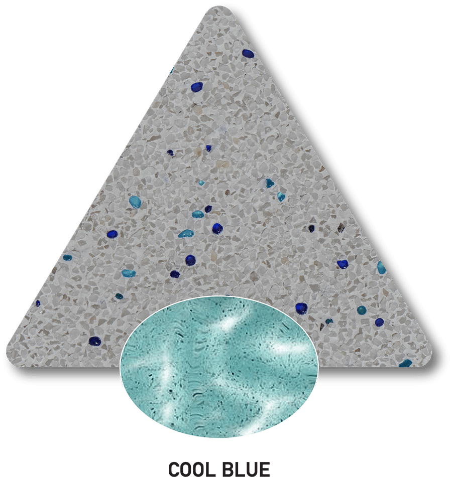 Cool Blue PebbleCrete Classic sample photograph and computer-generated water-colour illustration