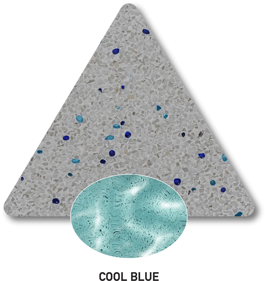 Cool Blue PebbleCrete Classic sample photograph and computer-generated water-colour illustration