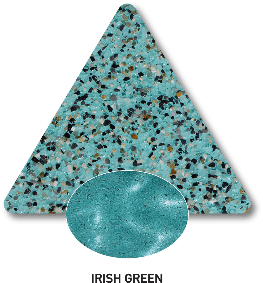 Irish Green sample with a computer-generated water-colour illustration