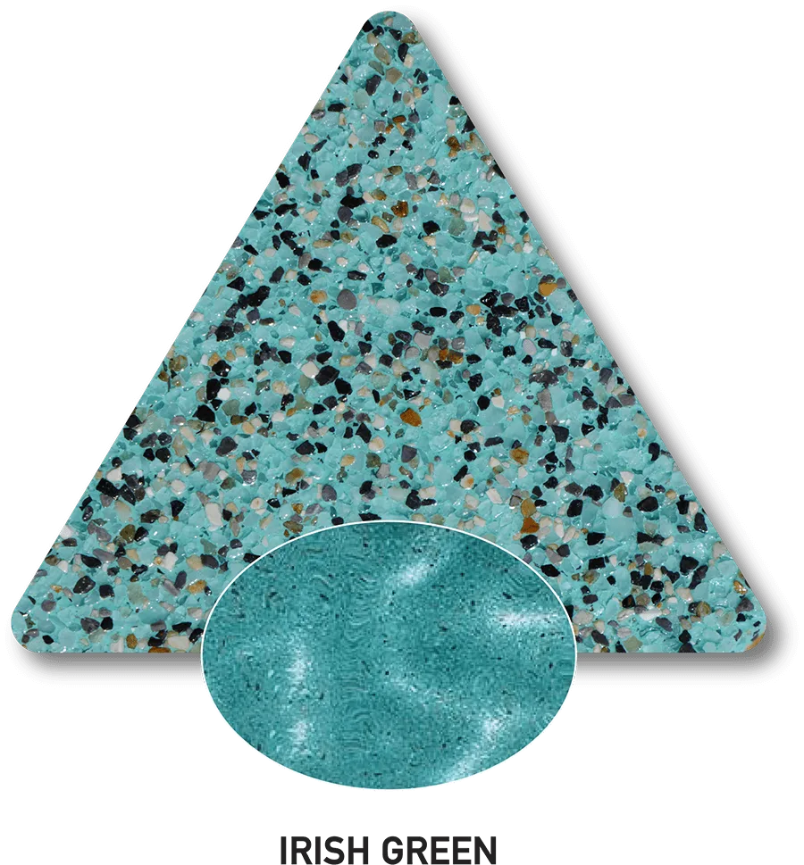 Irish Green sample with a computer-generated water-colour illustration