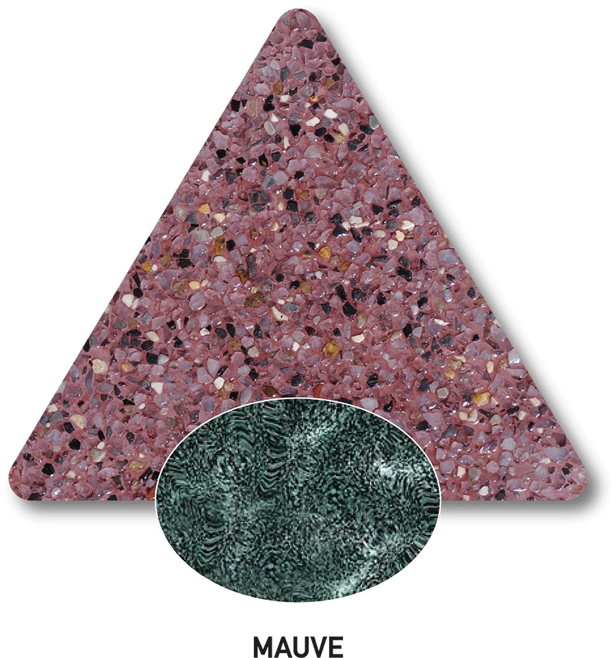 Mauve — PebbleCrete Classic sample photograph with computer-generated water-colour illustration