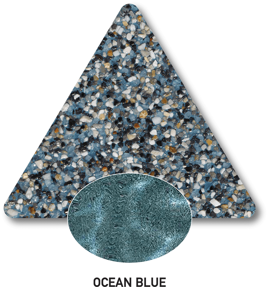 Ocean Blue sample with a computer-generated water-colour illustration