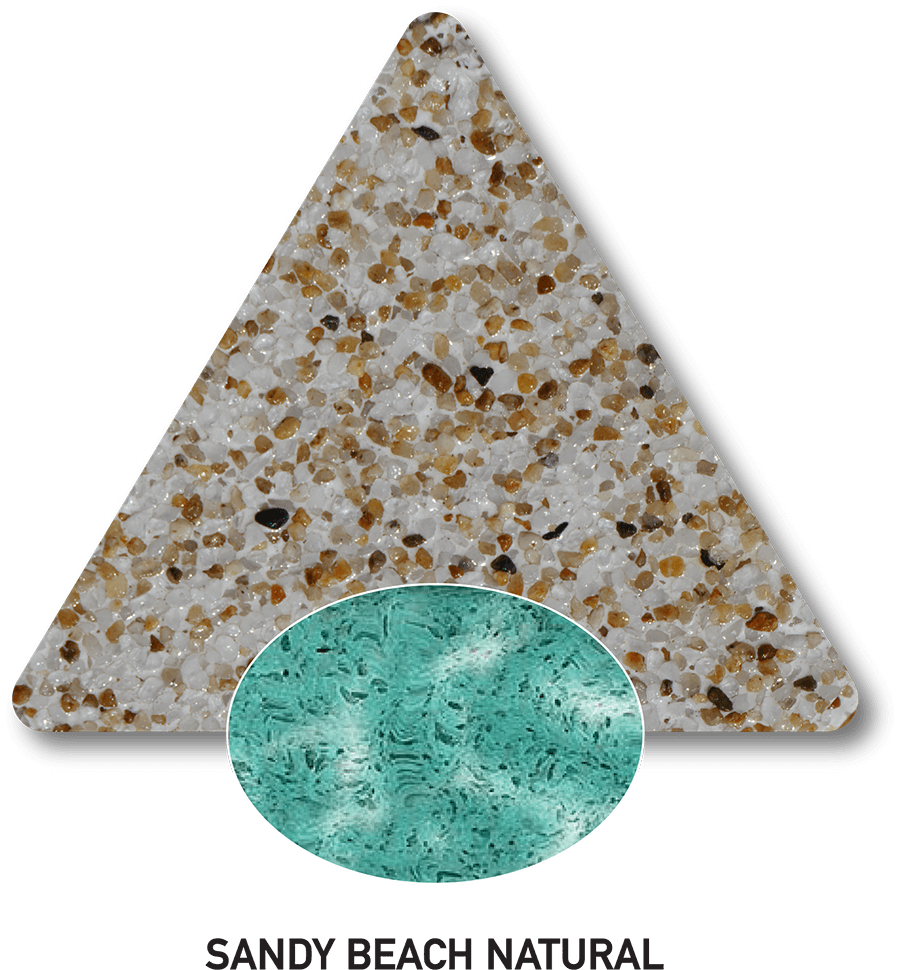 Sandy Beach Natural sample with a computer-generated water-colour illustration