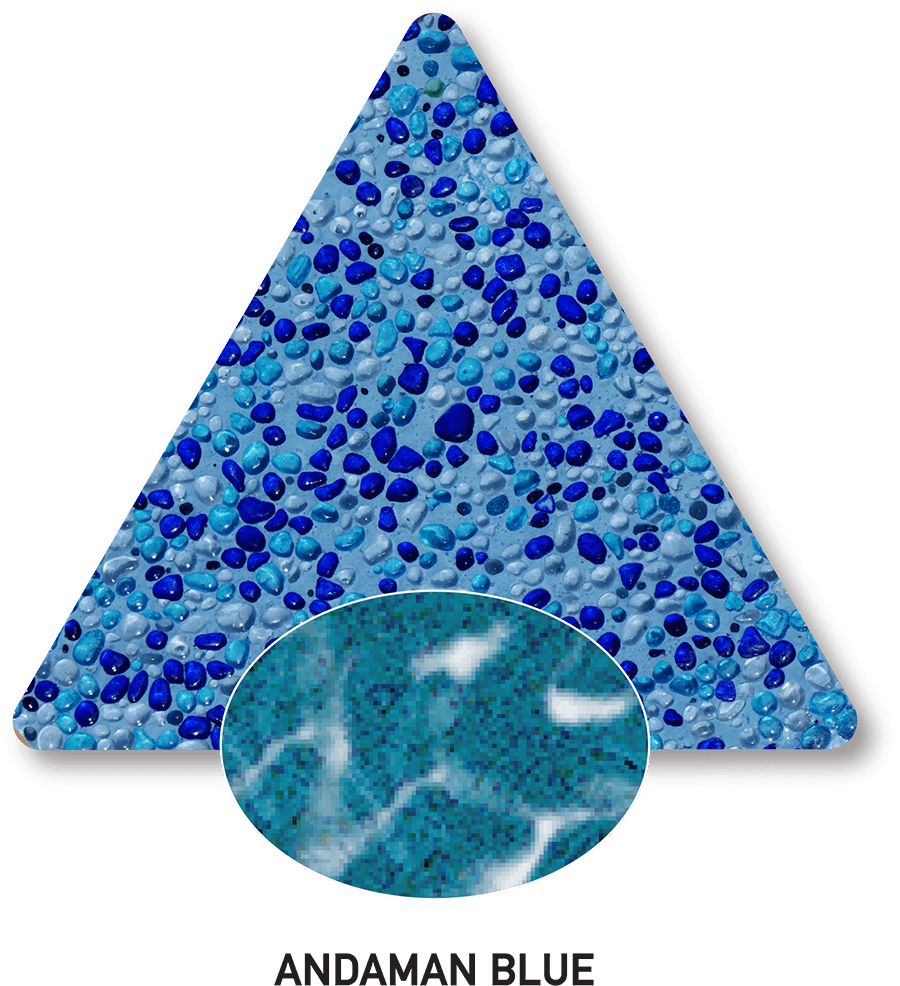 Andaman Blue sample with a computer-generated water-colour illustration