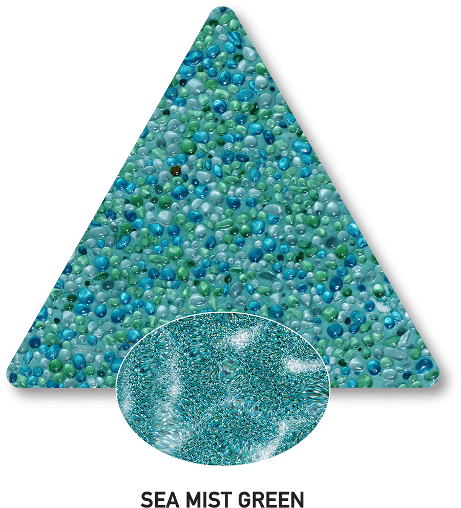 Sea Mist Green sample with a computer-generated water-colour illustration