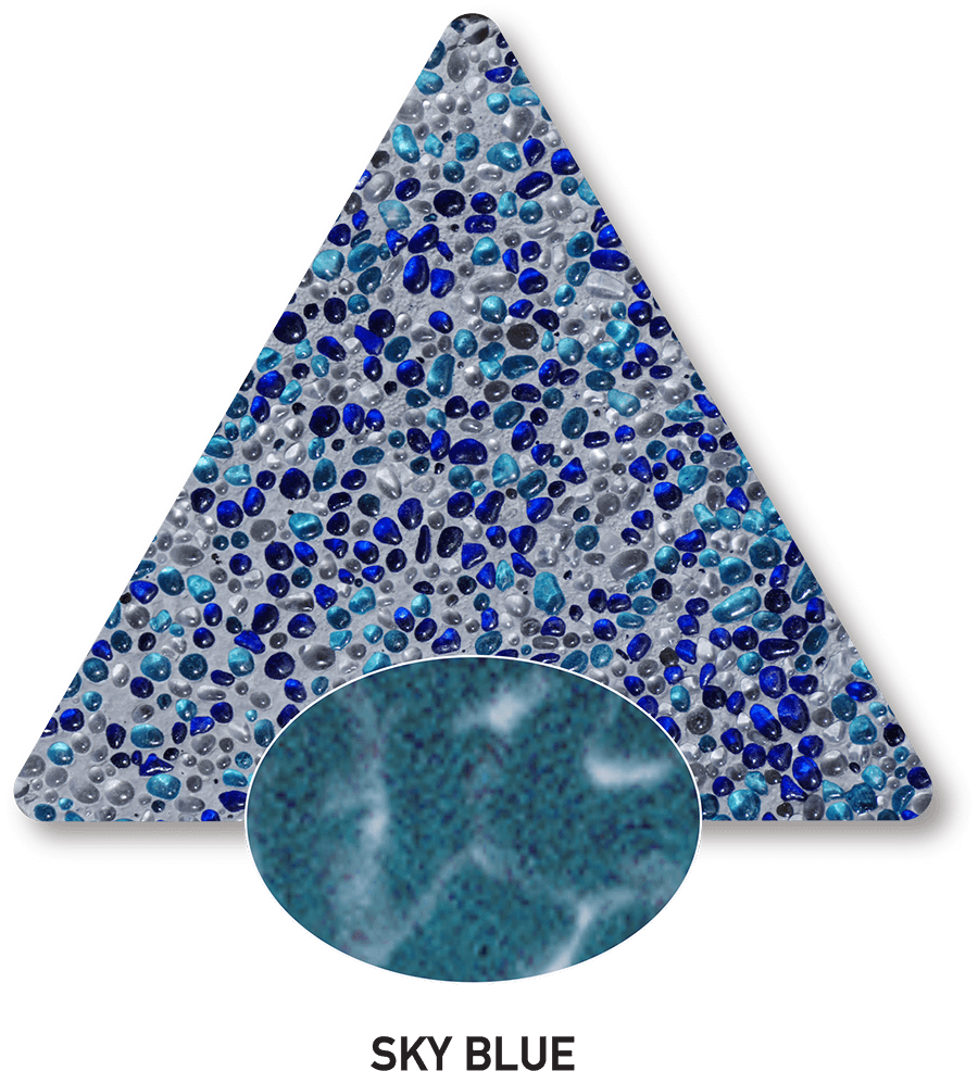 Sky Blue sample with a computer-generated water-colour illustration