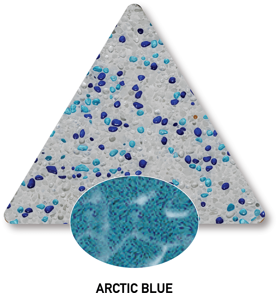 Arctic Blue sample with a computer-generated water-colour illustration