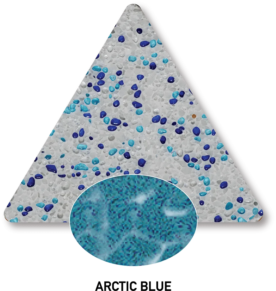 Arctic Blue sample with a computer-generated water-colour illustration