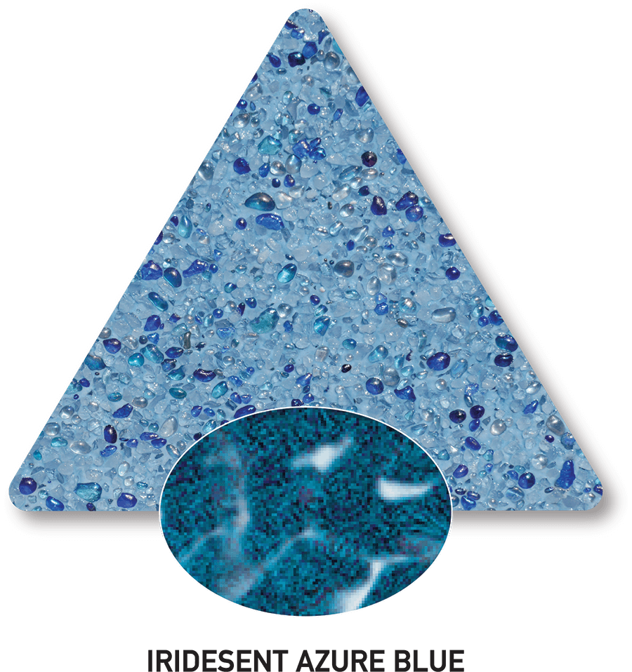 Iridescent Azure Blue — PebbleSupreme sample photograph with computer-generated water-colour illustration