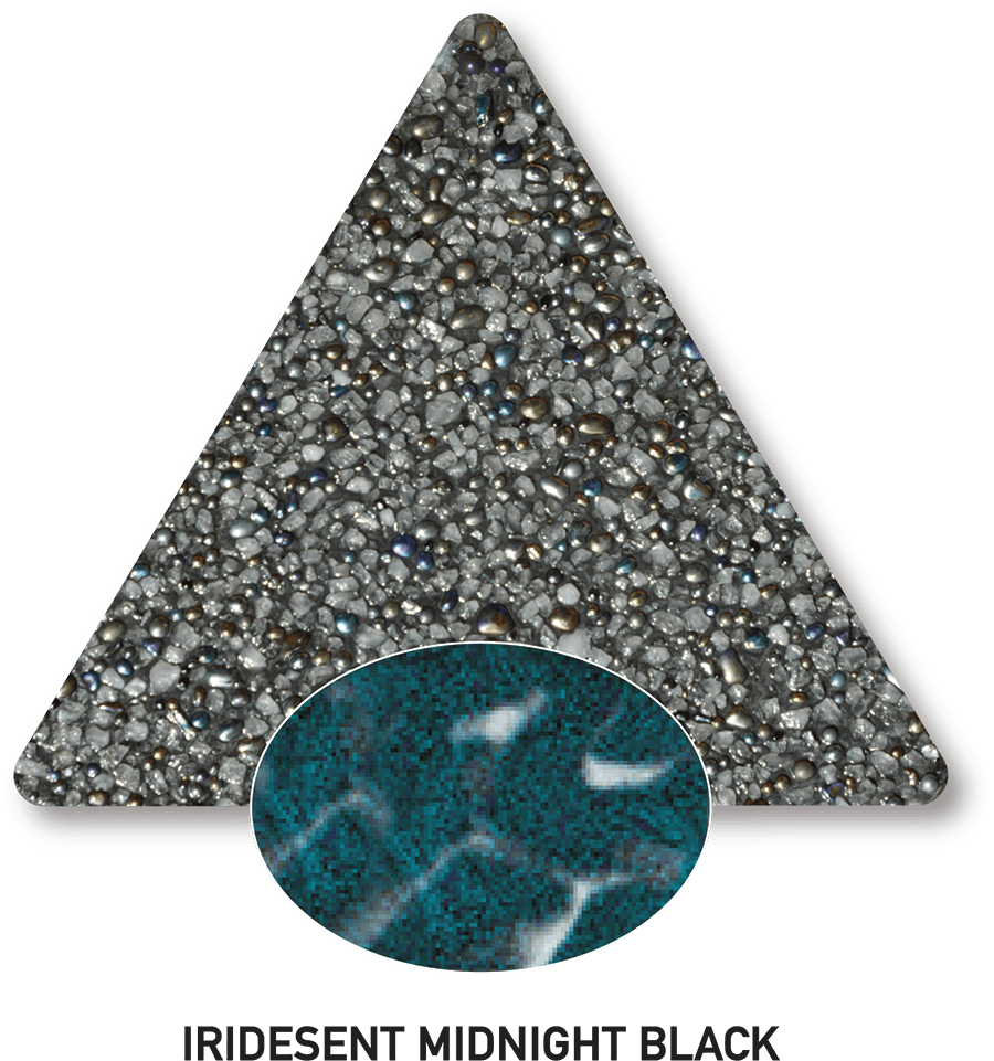 Iridescent Midnight Black sample with a computer-generated water-colour illustration