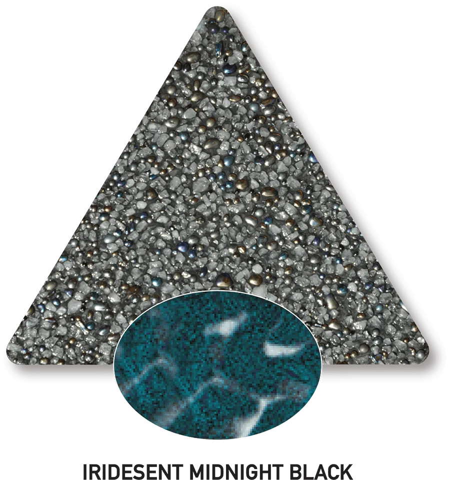 Iridescent Midnight Black sample with a computer-generated water-colour illustration