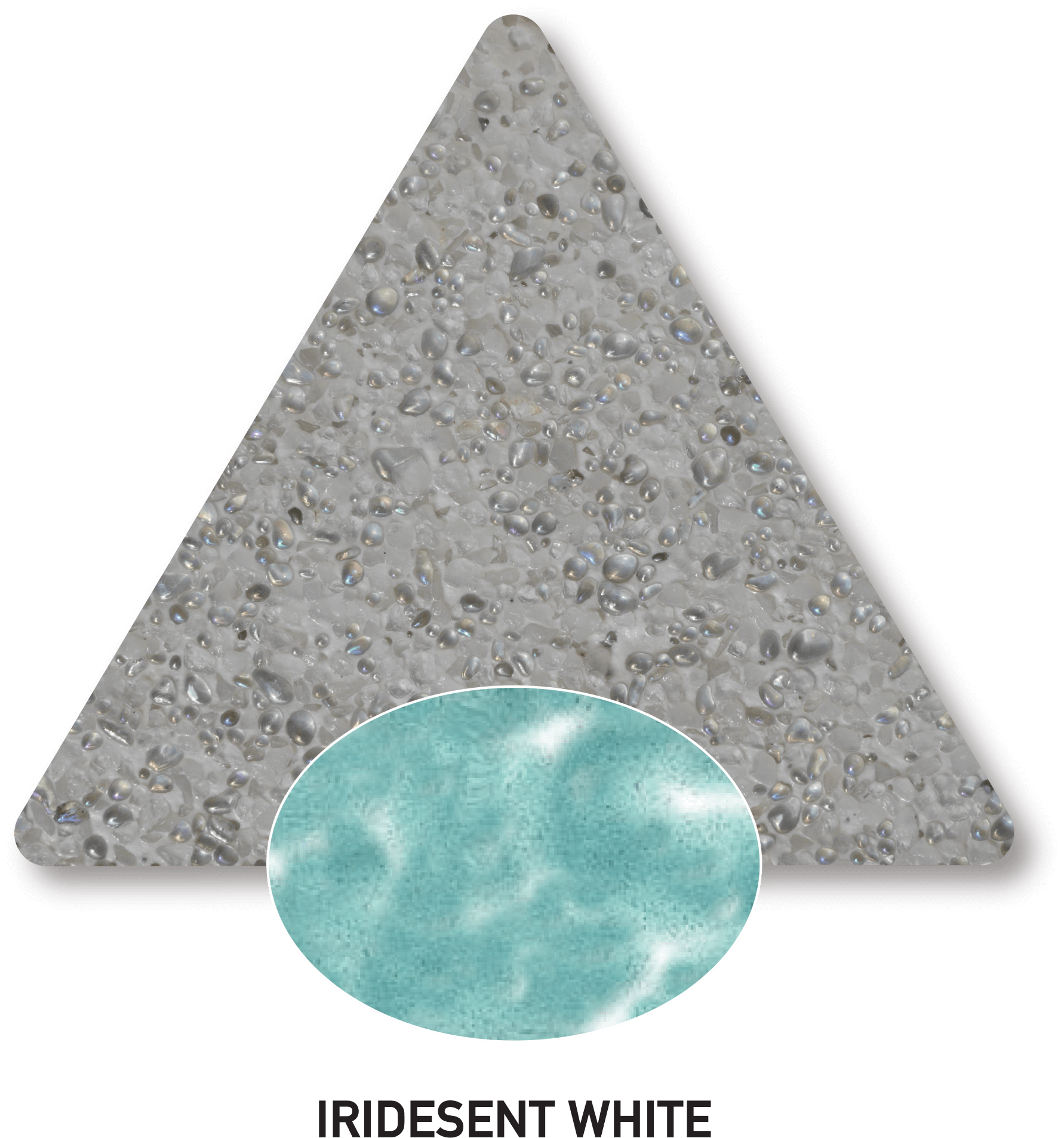 Iridescent White — PebbleSupreme sample photograph with computer-generated water-colour illustration