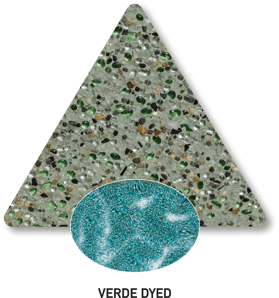 Verde Dyed sample with a computer-generated water-colour illustration