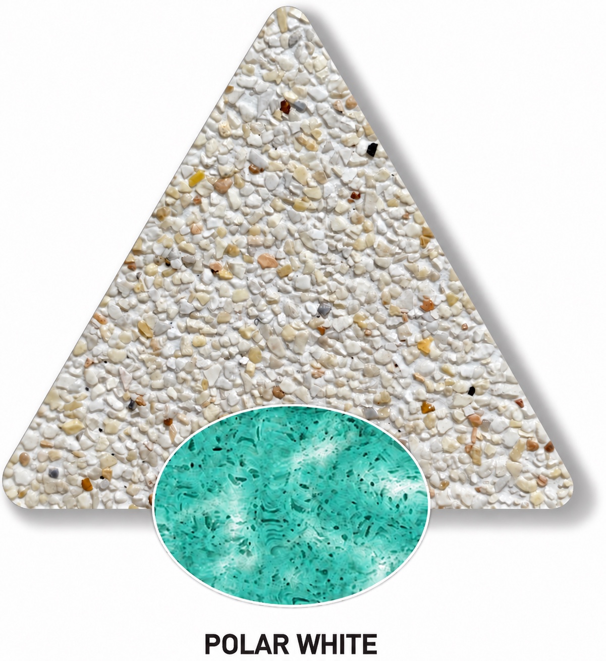 Polar White sample with a computer-generated water-colour illustration